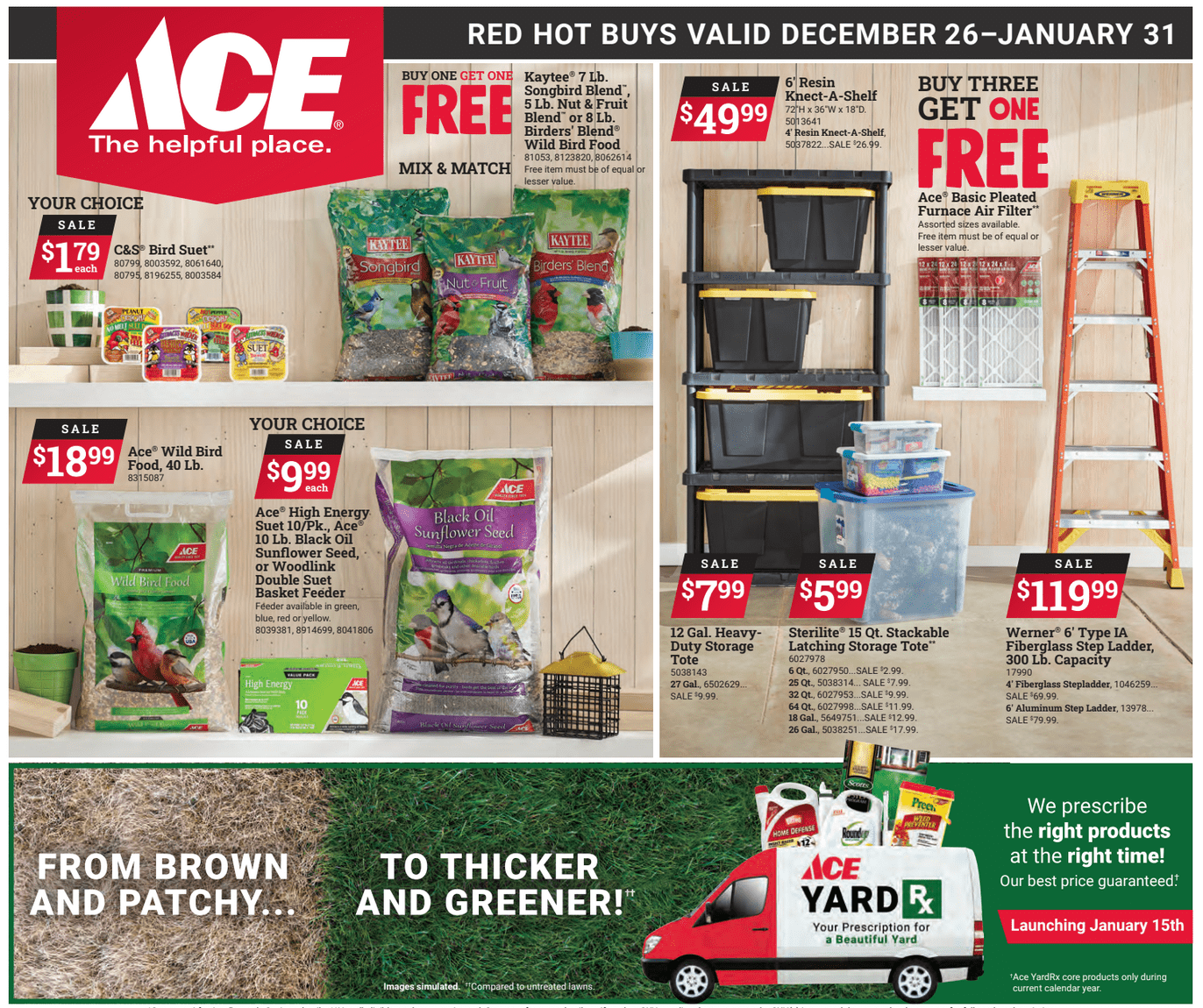 High COuntry Lumber, Ace Hardware January Red Hot Buy Sale